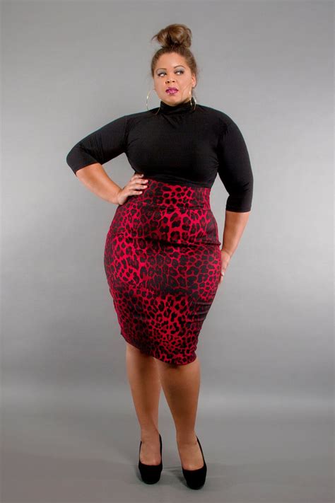 plus size high waist pencil skirt